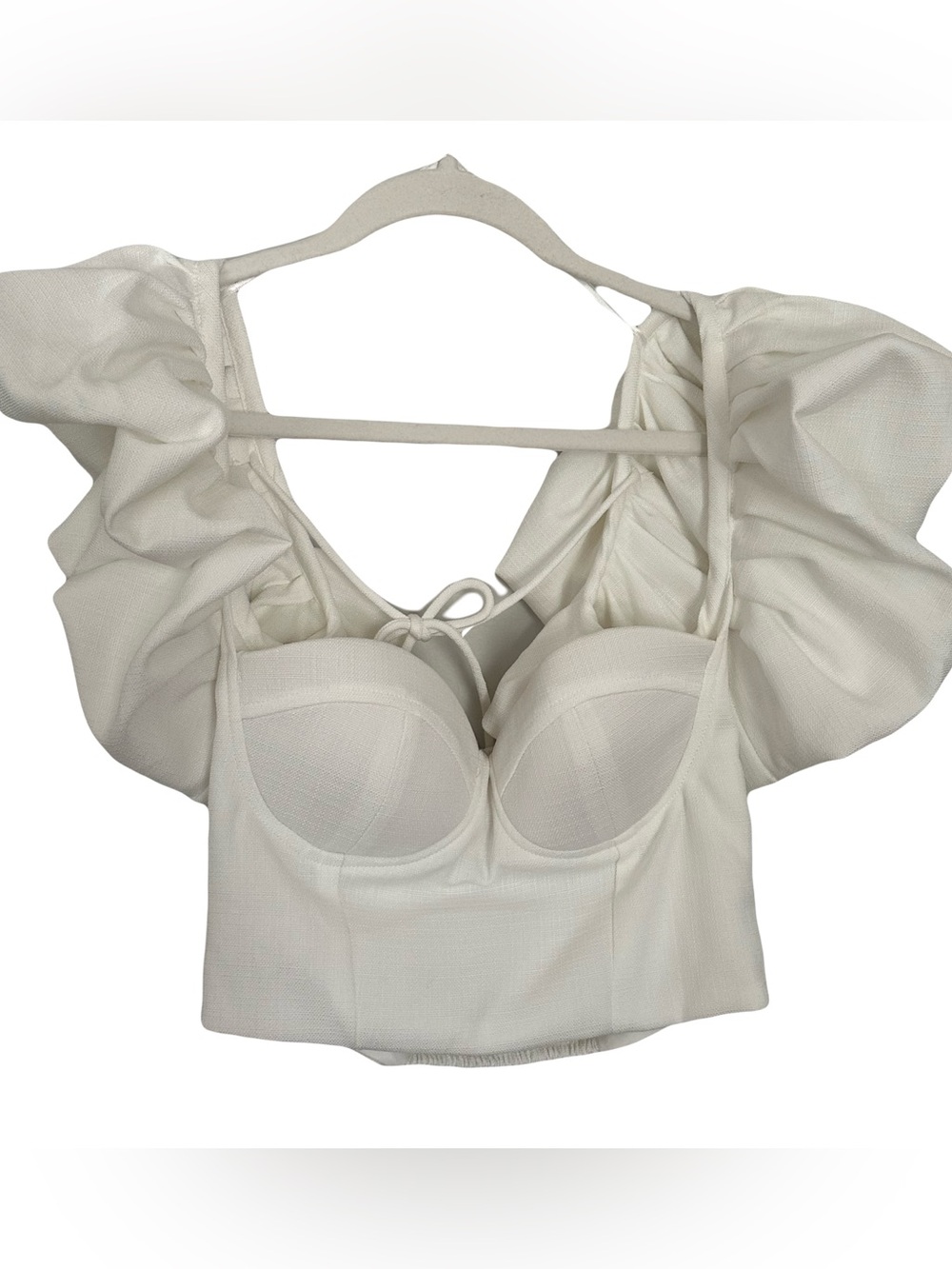 Southern Charm Puff Sleeve Bustier Top in Cream